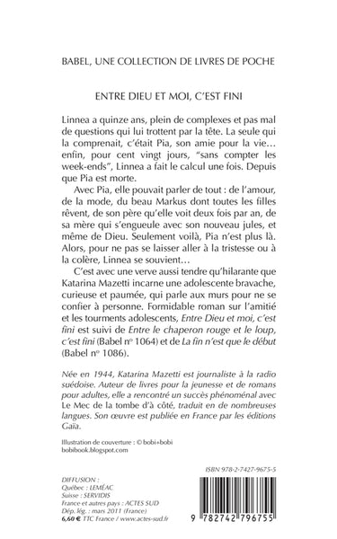 Entre Dieu et moi, c'est fini