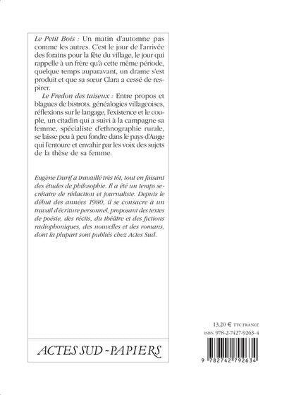 Le petit bois suivi de Le fredon des taiseux