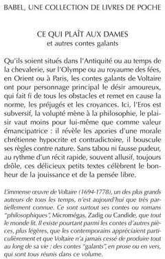 Ce qui plaît aux dames