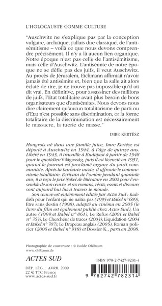 L'Holocauste comme culture