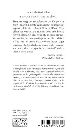 L'Amour selon madame de Rênal