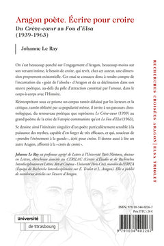 Aragon poète. Écrire pour croire