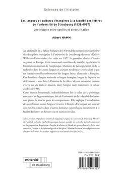 Les langues et cultures étrangères à la faculté des lettres de l’université de Strasbourg (1838-1967)
