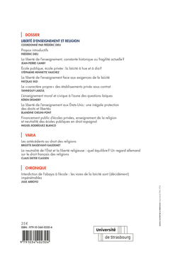 Revue du droit des religions n° 17/2024 – Liberté d’enseignement et religion