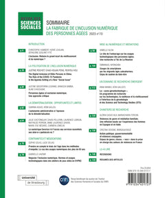 Revue des sciences sociales n° 70/2023 - La fabrique de l’inclusion numérique des personnes âgées
