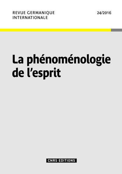 La phénoménologie de l'esprit