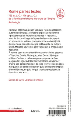 Rome par les textes - Anthologie