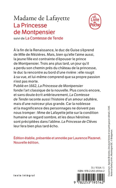 Bibliolycée - La Princesse de Montpensier, Madame de Lafayette