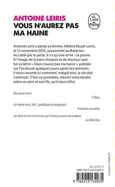 Vous n'aurez pas ma haine