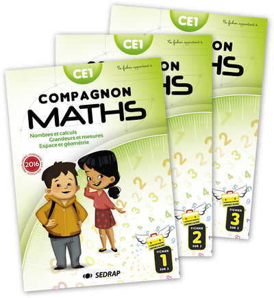 Compagnon Maths CE1 - Fichiers élève 3 vol - Edition 2016
