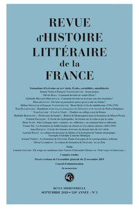Revue d'histoire littéraire de la France