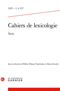 Cahiers de lexicologie