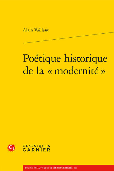 Poétique historique de la modernité