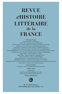 Revue d'histoire littéraire de la France