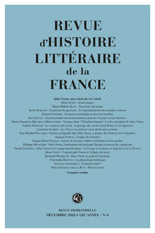 Revue d'histoire littéraire de la France
