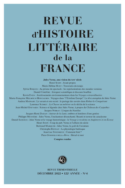 Revue d'histoire littéraire de la France