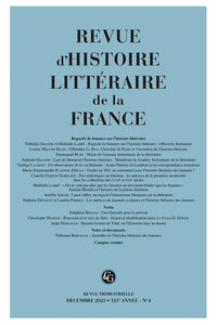Revue d'histoire littéraire de la France
