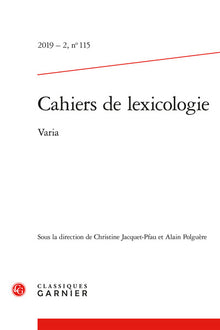 Cahiers de lexicologie
