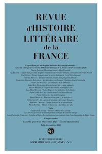 Revue d'Histoire littéraire de la France