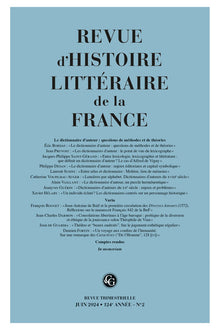 Revue d'histoire littéraire de la France