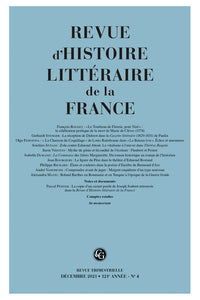 Revue d'Histoire littéraire de la France