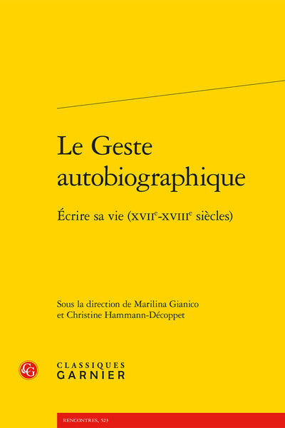 Le Geste autobiographique