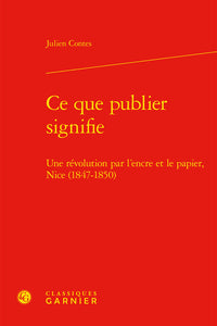 Ce que publier signifie
