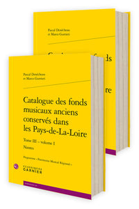 Catalogue des fonds musicaux anciens conservés dans les Pays-de-La-Loire