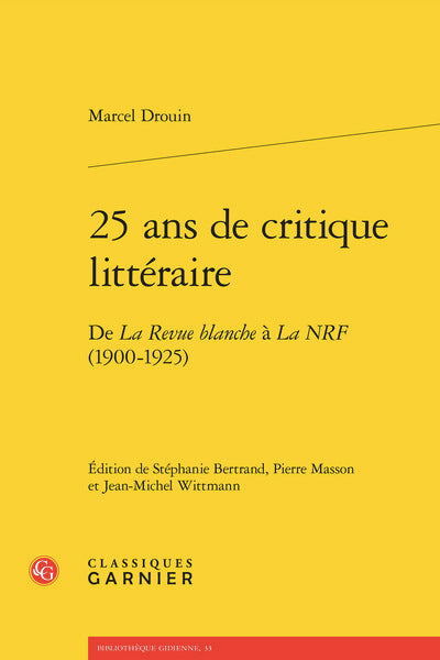 25 ans de critique littéraire
