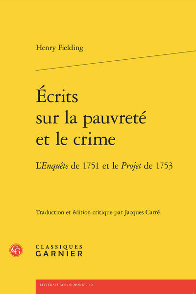 Écrits sur la pauvreté et le crime