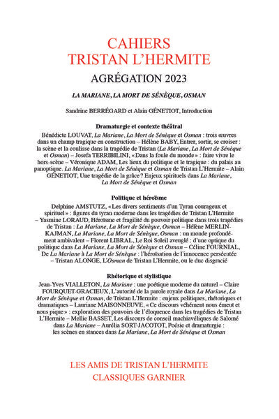 Cahiers Tristan L'Hermite