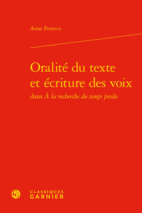 Oralité du texte et écriture des voix