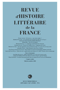 Revue d'Histoire littéraire de la France