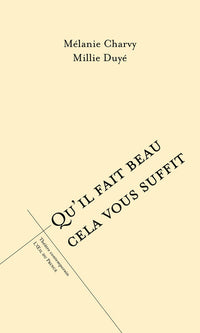 Qu'il fait beau cela vous suffit