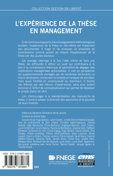 L'expérience de la thèse en management: Regards croisés de jeunes docteurs