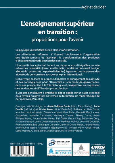 L'enseignement supérieur en transition