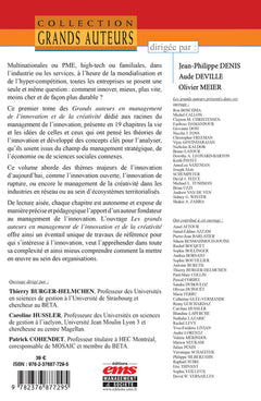 Les grands auteurs en management de l'innovation et de la créativité - 2e édition