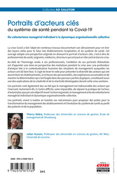 Portraits d'acteurs clés du système de santé pendant la Covid-19