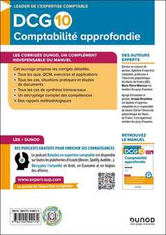 DCG 10 - Comptabilité approfondie - Corrigés - Réforme 2026-2027