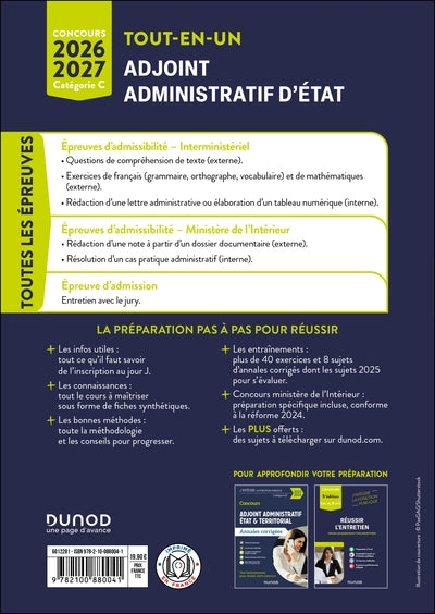 Concours Adjoint administratif d'Etat - 2026 - Externe et interne