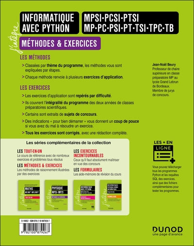 Informatique avec Python - Méthodes et exercices