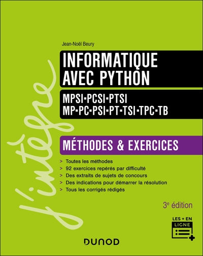 Informatique avec Python - Méthodes et exercices