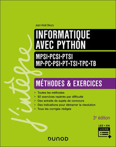 Informatique avec Python - Méthodes et exercices