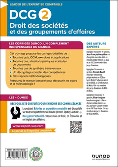 DCG 2 - Droit des sociétés et des groupements d'affaires - Corrigés 2025-2026