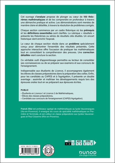 Les 150 théorèmes d'analyse incontournables