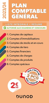 Plan comptable général 2023/24: Liste intégrale des comptes (2023-2024)