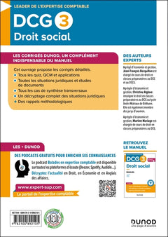 DCG 3 - Droit social - Corrigés - Réforme 2026-2027