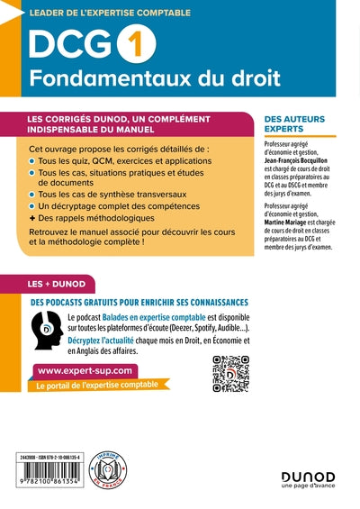 DCG 1 - Fondamentaux du droit - Corrigés