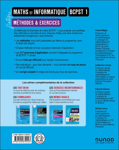 Maths et Informatique Méthodes et Exercices BCPST 1