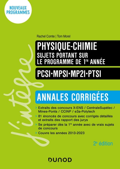 Physique-Chimie sujets programme 1re année